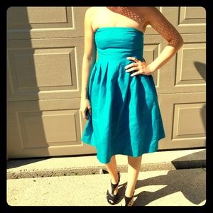 J crew strapless blue dress sz 4P